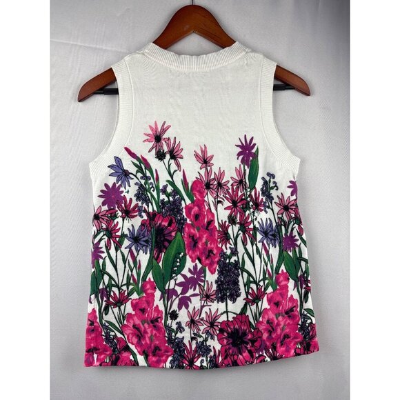 Isaac Mizrahi Live! Womens Floral Sleeveless Cotton Blend Top XXS - Picture 5 of 5